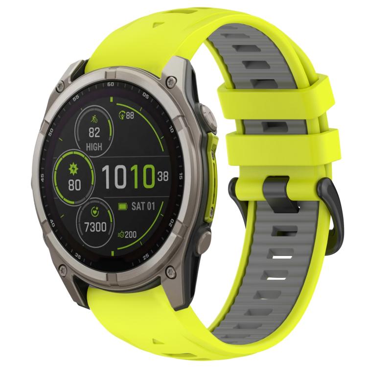 xDfind Dual Color Quick Release Steel Buckle Silicone Watch Band, For Garmin 26mm