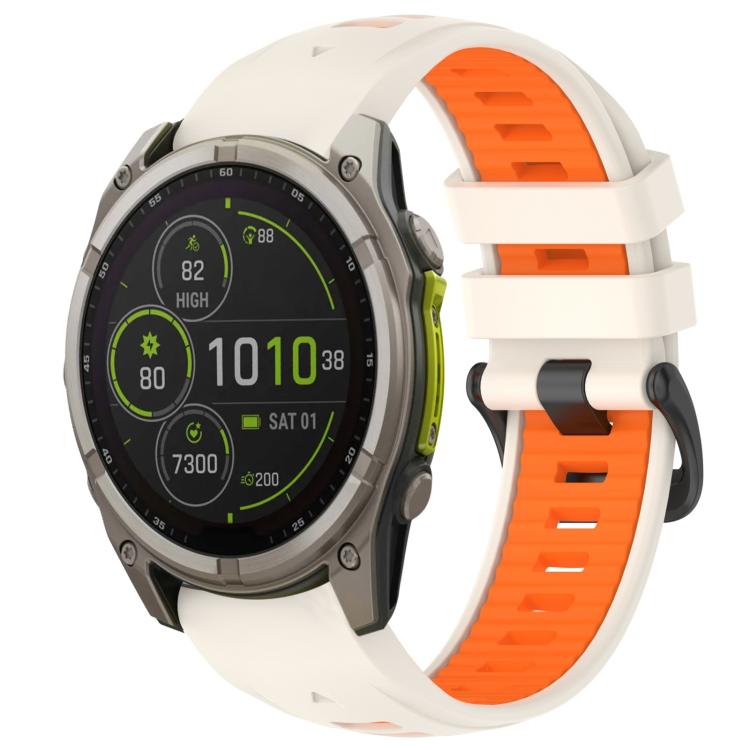 xDfind Dual Color Quick Release Steel Buckle Silicone Watch Band, For Garmin 26mm