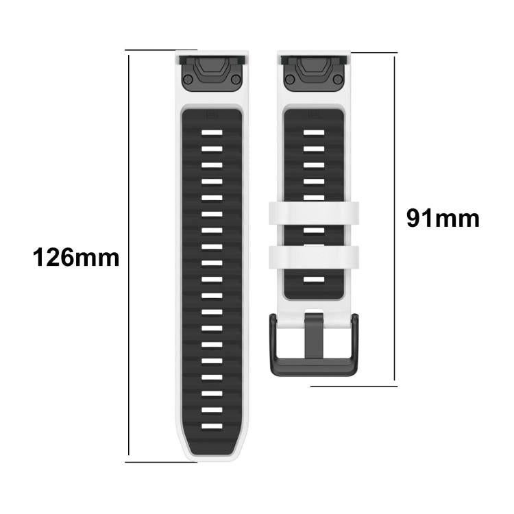 xDfind Dual Color Quick Release Steel Buckle Silicone Watch Band, For Garmin 26mm
