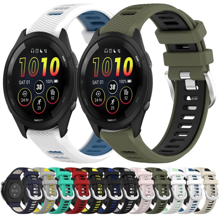 xDfind Sports Two-Color Steel Buckle Silicone Watch Band, For Garmin 18mm