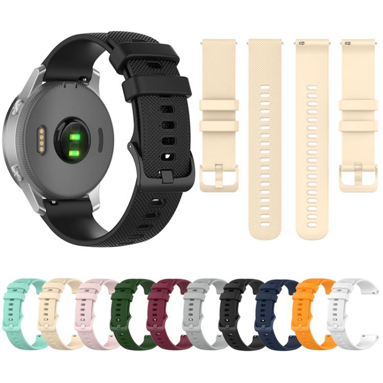 xDfind Small Plaid Solid Color Silicone Watch Band, 20mm For Garmin Forerunner 570 42mm/245/645
