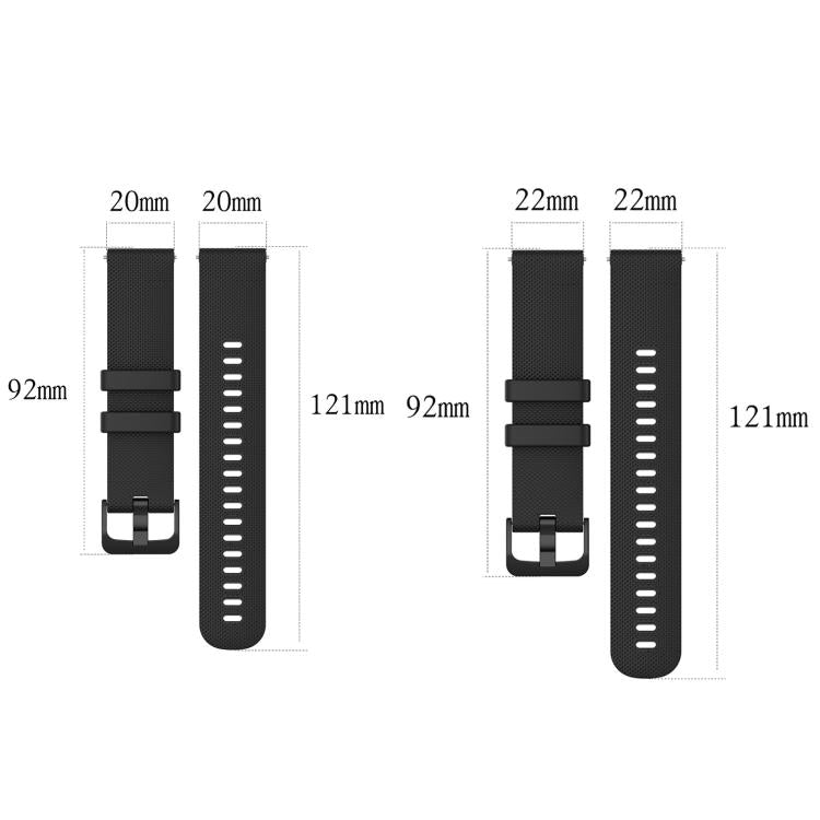xDfind Small Plaid Solid Color Silicone Watch Band, 20mm For Garmin Forerunner 570 42mm/245/645