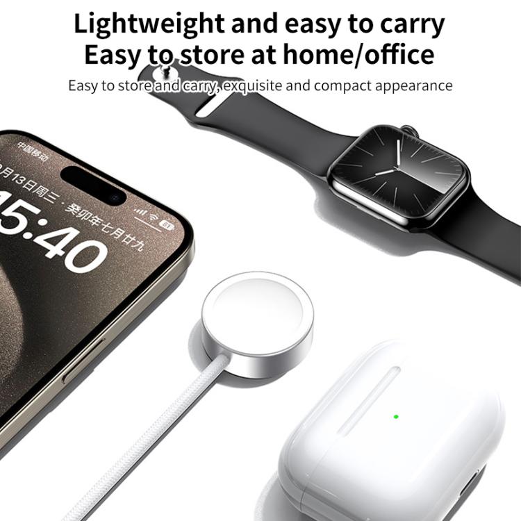 For Apple Watch Series xDfind Aluminum Alloy Shell Magnetic Wireless Watch Charger, Type-C, USB-A