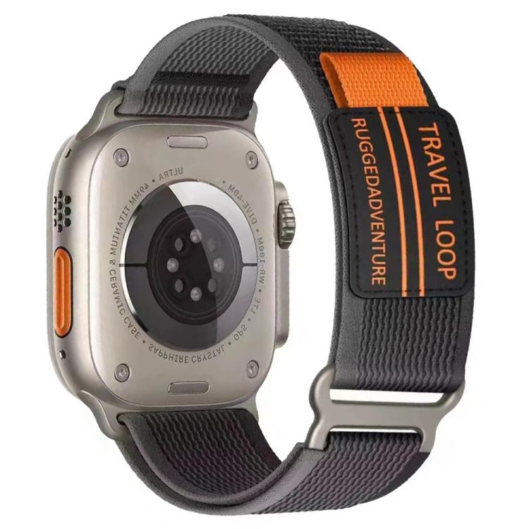 xDfind Double Section Metal Buckle Loop Nylon Braided Watch Band, For Apple Watch 46mm / 49mm / 45mm / 44mm