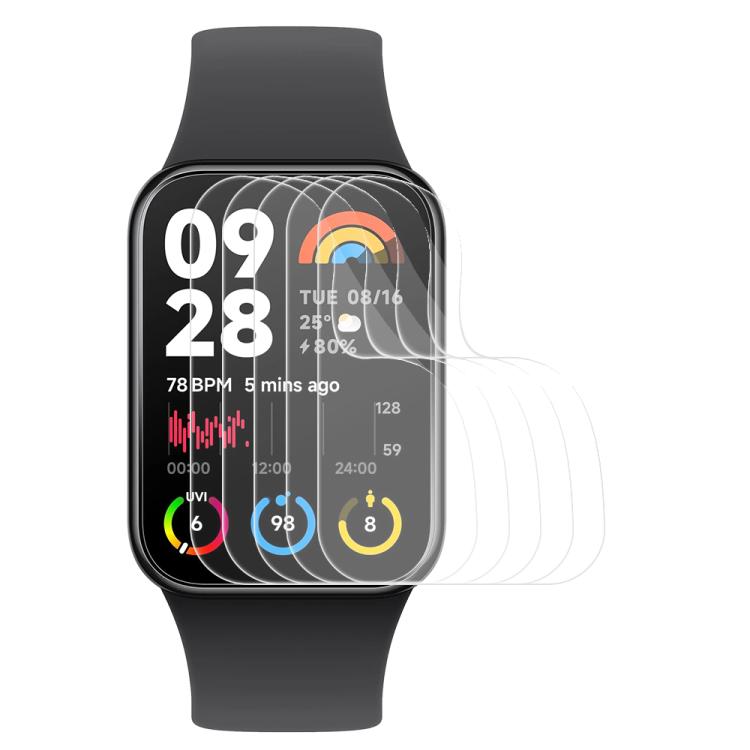 5pcs xDfind Soft Hydrogel Film Full Cover Front Protector, For Xiaomi Smart Band 9 NFC, For Xiaomi Smart Band 9, For Xiaomi Redmi Watch 4, For Xiaomi Smart Band 8 Active, For Xiaomi Mi Band 8 Pro