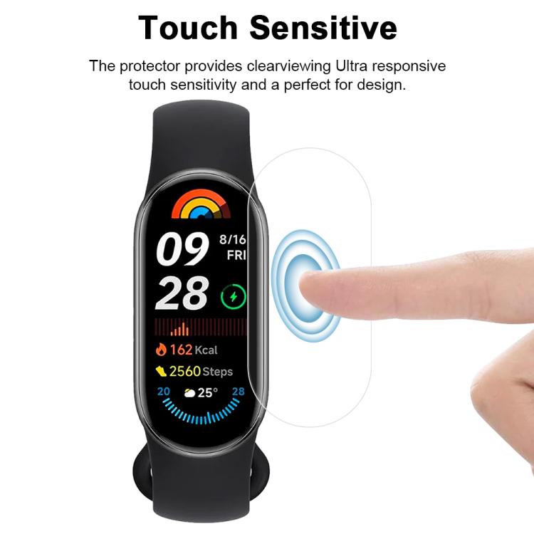 5pcs xDfind Soft Hydrogel Film Full Cover Front Protector, For Xiaomi Smart Band 9 NFC, For Xiaomi Smart Band 9, For Xiaomi Redmi Watch 4, For Xiaomi Smart Band 8 Active, For Xiaomi Mi Band 8 Pro