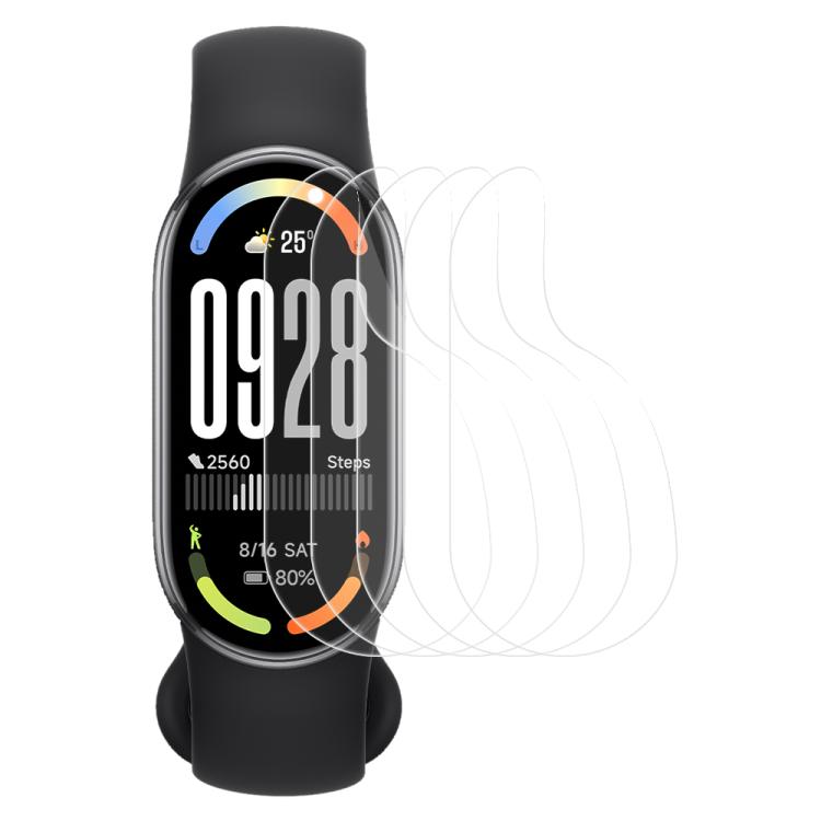 5pcs xDfind Soft Hydrogel Film Full Cover Front Protector, For Xiaomi Smart Band 10, For Xiaomi Redmi Watch 5, For Xiaomi Smart Band 9 Pro, For Xiaomi Redmi Watch 5 Lite, For Xiaomi Redmi Watch 5 Active