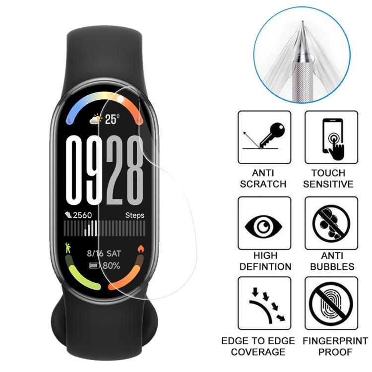 5pcs xDfind Soft Hydrogel Film Full Cover Front Protector, For Xiaomi Smart Band 10, For Xiaomi Redmi Watch 5, For Xiaomi Smart Band 9 Pro, For Xiaomi Redmi Watch 5 Lite, For Xiaomi Redmi Watch 5 Active