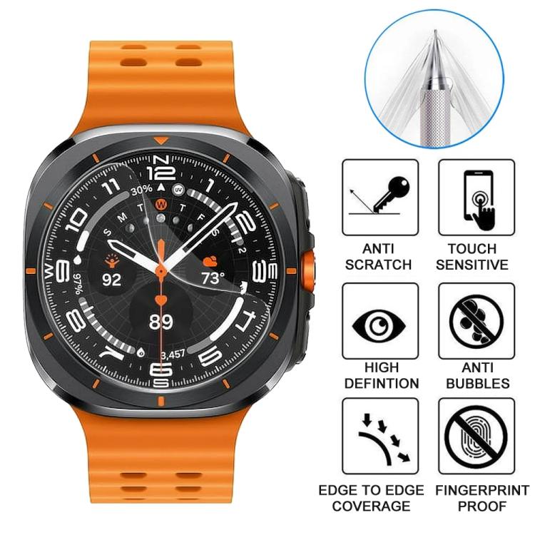 5pcs xDfind Soft Hydrogel Film Full Cover Front Protector, For Galaxy Watch Ultra2 2026 / 2025, For Samsung Galaxy Watch9 / 8 44mm, For Samsung Galaxy Watch9 / 8 40mm, For Samsung Galaxy Watch8 Classic 46mm, For Samsung Galaxy Watch7 44mm