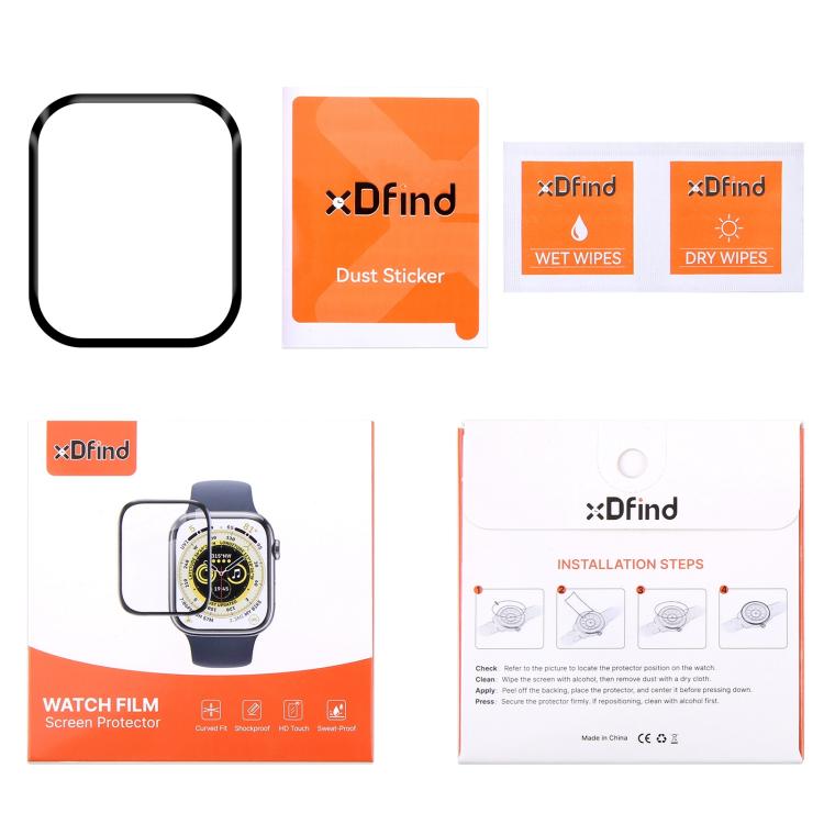 2pcs xDfind Curved 3D Composite Material Soft Film Screen Protector, For Apple Watch Series 9 / 8 / 7 41mm, For Apple Watch Series 3&2&1 38mm, For Apple Watch Series 3&2&1 42mm