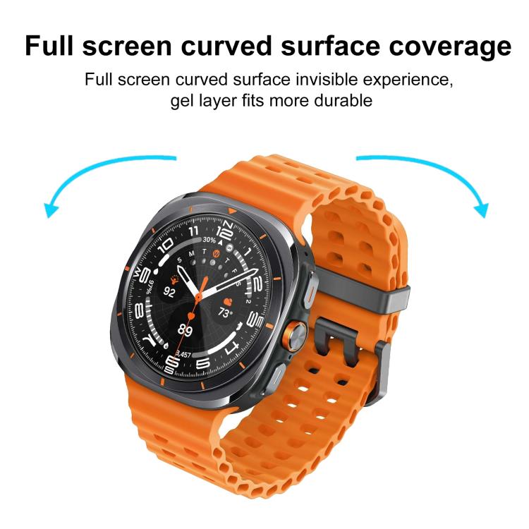 2pcs xDfind Curved 3D Composite Material Soft Film Screen Protector, For Samsung Galaxy Watch Ultra / Ultra 2025, For Samsung Galaxy Watch8 Classic 46mm, For Samsung Galaxy Watch8 44mm, For Samsung Galaxy Watch8 40mm, For Samsung Galaxy Watch7 44mm