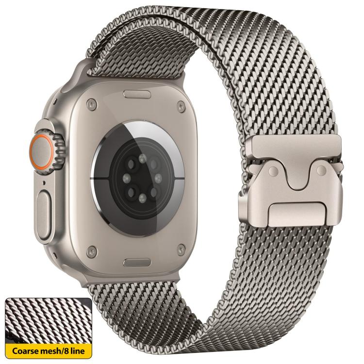 xDfind Umbrella Buckle Think Mesh Milanese Stainless Steel Watch Band, For Apple Watch 46mm / 49mm / 45mm / 44mm Think Mesh