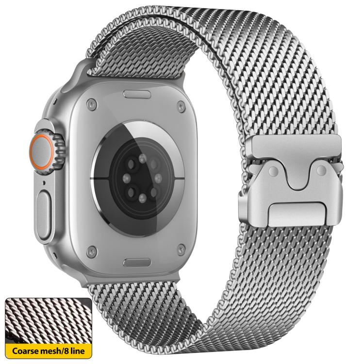 xDfind Umbrella Buckle Think Mesh Milanese Stainless Steel Watch Band, For Apple Watch 46mm / 49mm / 45mm / 44mm Think Mesh