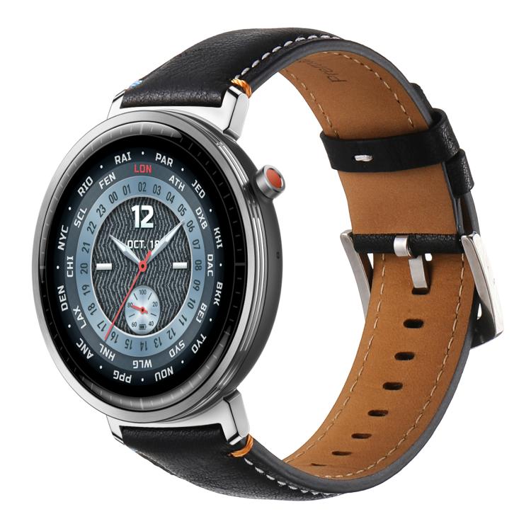 xDfind  Flat Crazy Horse Leather Pin Buckle Watch Band, 22mm