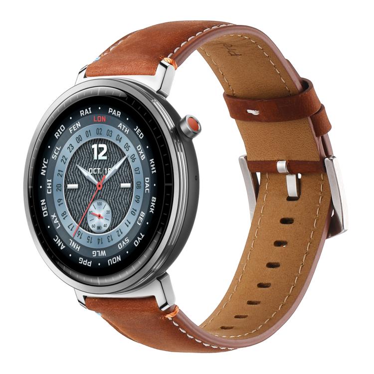 xDfind  Flat Crazy Horse Leather Pin Buckle Watch Band, 22mm