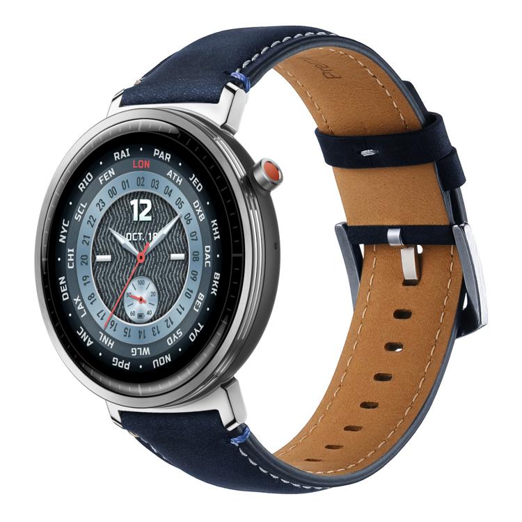 xDfind  Flat Crazy Horse Leather Pin Buckle Watch Band, 22mm