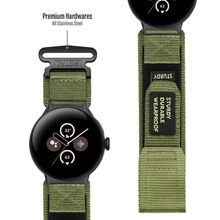 xDfind Quick Release Nylon Hook And Loop Fastener Buckle Watch Band, For Google Pixel Watch 4 / 3 45mm