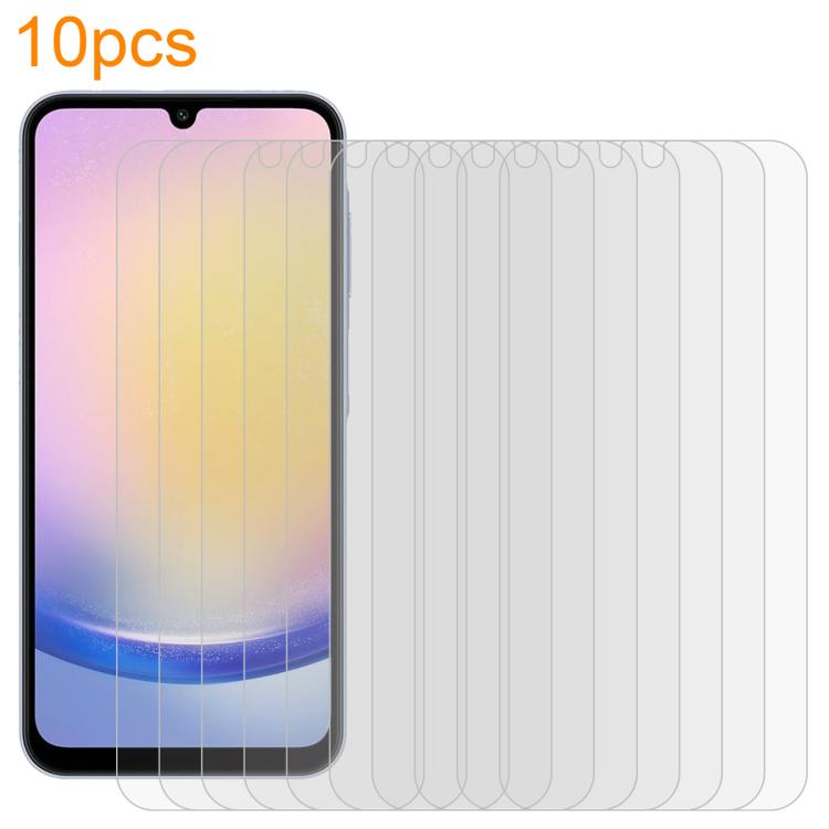 10pcs xDfind 0.26mm 9H 2.5D Middle Aluminum Tempered Glass Film, For Samsung Galaxy A25 5G / 4G, For Samsung Galaxy A05 / A05e, For Samsung Galaxy A14 4G / 5G / M14, For Samsung Galaxy A55 5G, For Samsung Galaxy A13 4G / A13 SM-A137