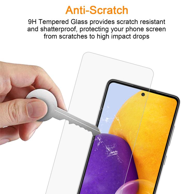 10pcs xDfind 0.26mm 9H 2.5D Middle Aluminum Tempered Glass Film, For Samsung Galaxy A72 5G / 4G, For Samsung Galaxy A21s, For Samsung Galaxy A51 5G, For Samsung Galaxy A52 5G / 4G