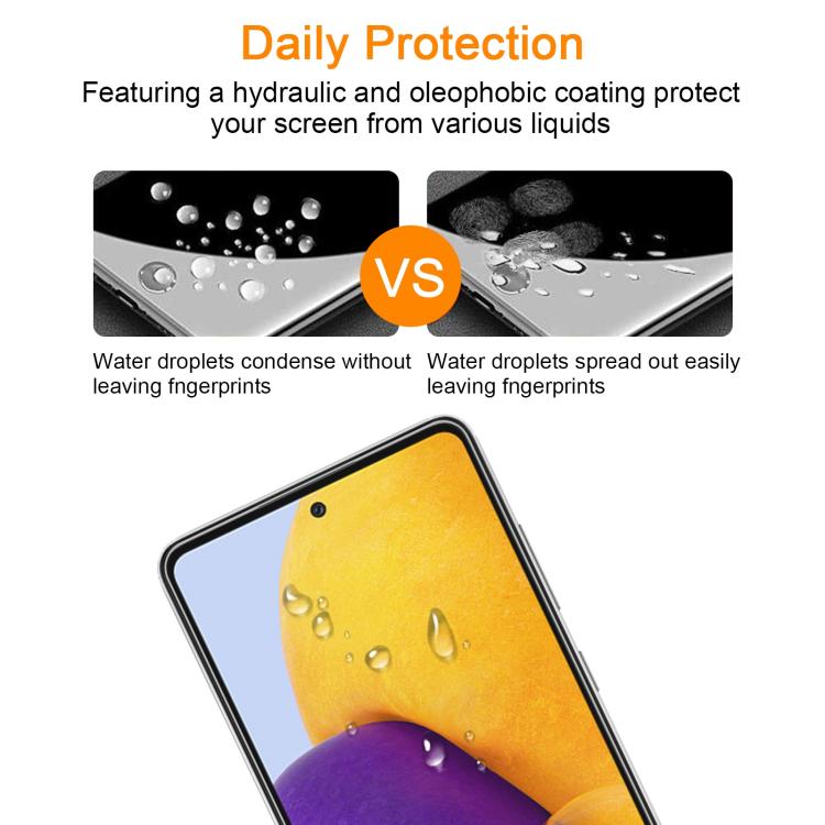 10pcs xDfind 0.26mm 9H 2.5D Middle Aluminum Tempered Glass Film, For Samsung Galaxy A72 5G / 4G, For Samsung Galaxy A21s, For Samsung Galaxy A51 5G, For Samsung Galaxy A52 5G / 4G