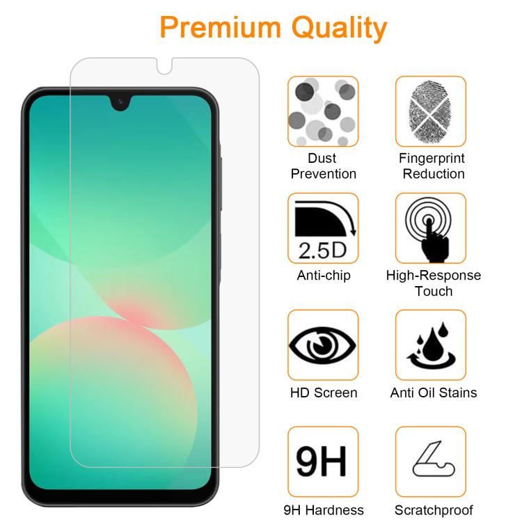 10pcs xDfind 0.26mm 9H 2.5D Middle Aluminum Tempered Glass Film, For Samsung Galaxy F16 5G, For Samsung Galaxy M06 5G, For Samsung Galaxy F06 5G, For Samsung Galaxy M21 2021 / M21s