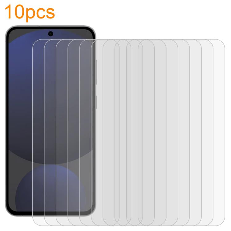 10pcs xDfind 0.26mm 9H 2.5D Middle Aluminum Tempered Glass Film, For Samsung Galaxy S24 FE 5G, For Samsung Galaxy S24+ 5G, For Samsung Galaxy S24 5G, For Samsung Galaxy S23 FE 5G