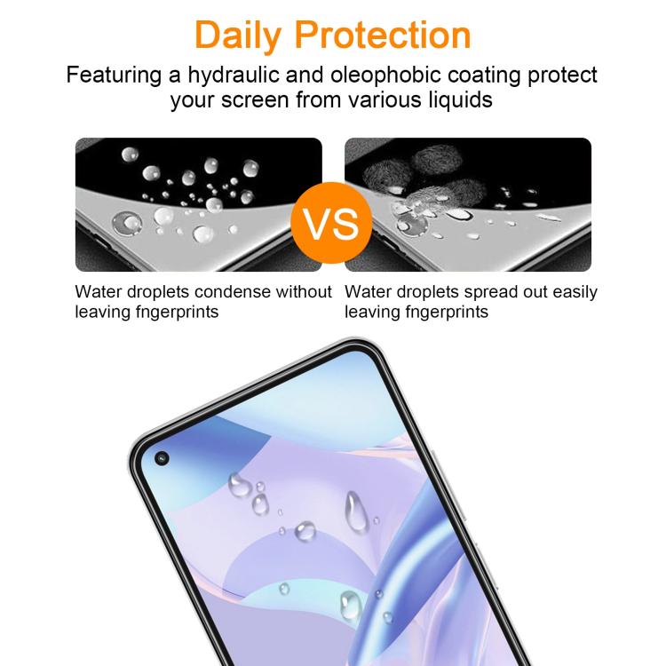 10pcs xDfind 0.26mm 9H 2.5D Middle Aluminum Tempered Glass Film, For Xiaomi Mi 11 Lite 5G / 11 Lite 5G NE, For Xiaomi Mi 10T 5G / 10T Pro 5G, For Xiaomi Poco X3