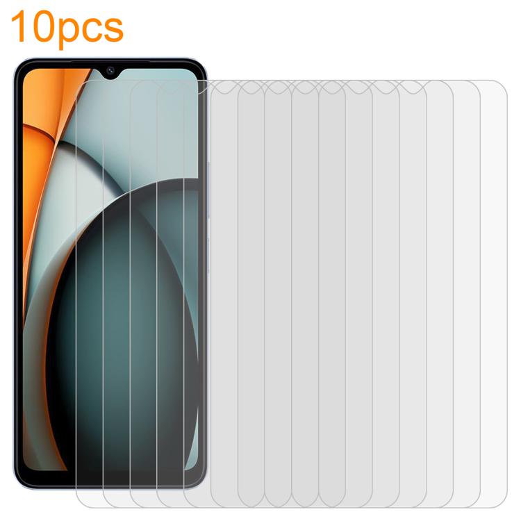 10pcs xDfind 0.26mm 9H 2.5D Middle Aluminum Tempered Glass Film, For Redmi 14R / A3 Pro, For Redmi Note 14 5G, For Redmi 13 5G / 4G / Note 13R, For Redmi A3x, For Xiaomi Poco C61 / Redmi A3