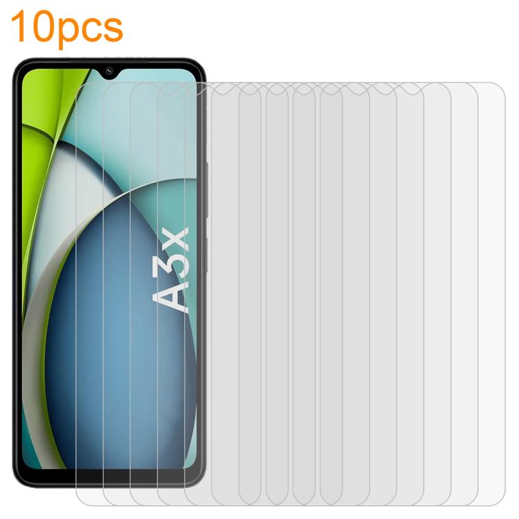 10pcs xDfind 0.26mm 9H 2.5D Middle Aluminum Tempered Glass Film, For Redmi 14R / A3 Pro, For Redmi Note 14 5G, For Redmi 13 5G / 4G / Note 13R, For Redmi A3x, For Xiaomi Poco C61 / Redmi A3