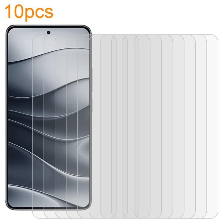 10pcs xDfind 0.26mm 9H 2.5D Middle Aluminum Tempered Glass Film, For Redmi 14R / A3 Pro, For Redmi Note 14 5G, For Redmi 13 5G / 4G / Note 13R, For Redmi A3x, For Xiaomi Poco C61 / Redmi A3