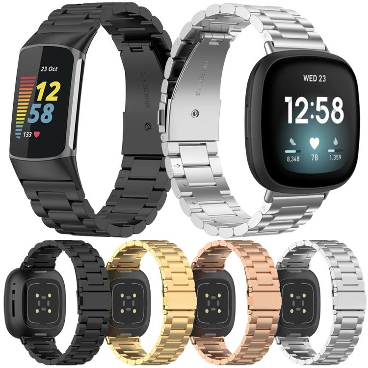 xDfind Three Beads Quick Release Metal Watch Band, For Fitbit Charge 6 / 5
