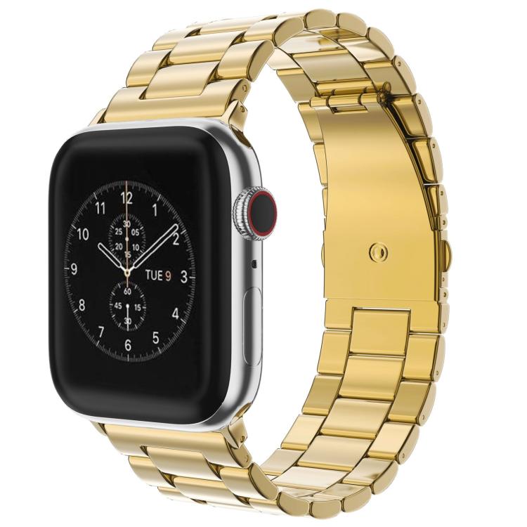 xDfind Three Beads Fold Buckle Stainless Steel Watch Band, For Apple Watch 42 / 44 / 45 / 46 / 49mm