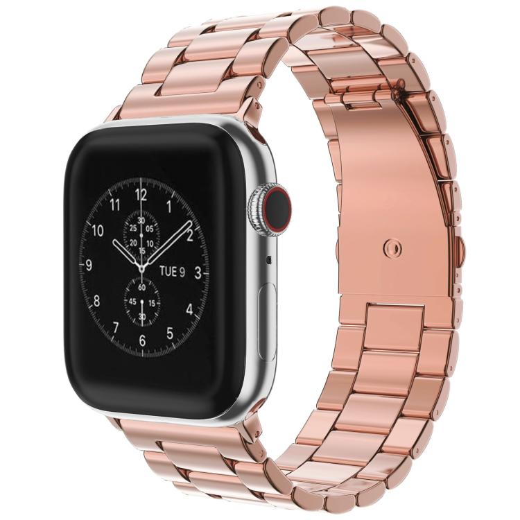 xDfind Three Beads Fold Buckle Stainless Steel Watch Band, For Apple Watch 42 / 44 / 45 / 46 / 49mm