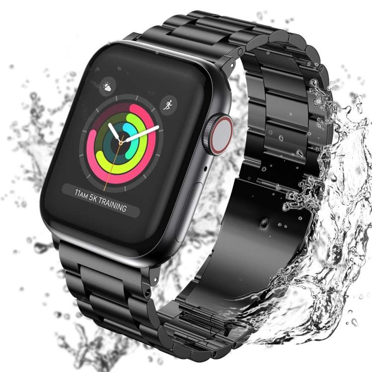 xDfind Three Beads Fold Buckle Stainless Steel Watch Band, For Apple Watch 42 / 44 / 45 / 46 / 49mm