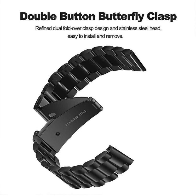 xDfind Three Beads Stainless Steel Watch Band, 22mm