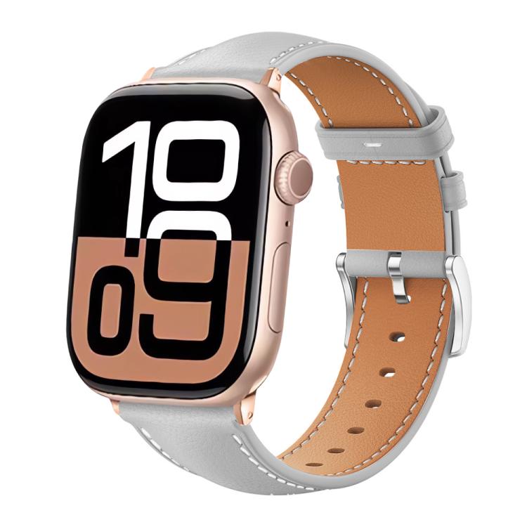 xDfind Black Shark Fine Grain Leather Watch Band, For Apple Watch 38 / 40 / 41 / S10 42mm