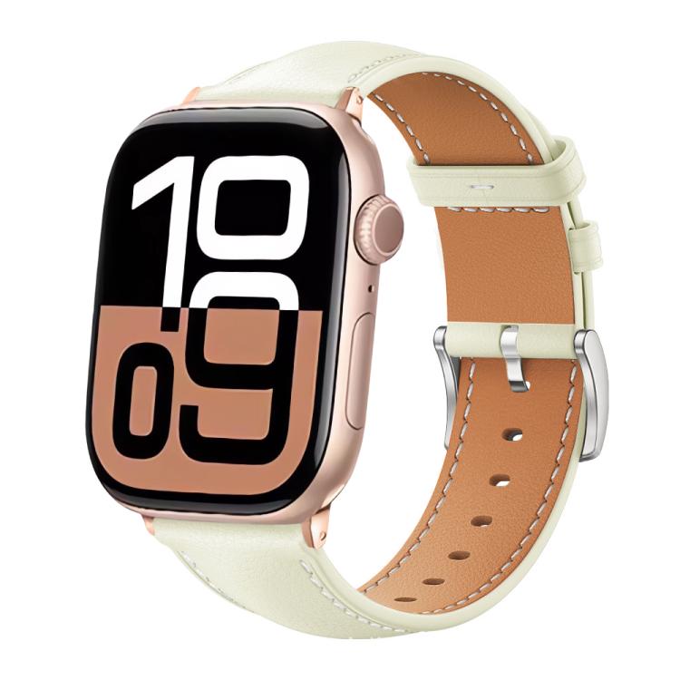 xDfind Black Shark Fine Grain Leather Watch Band, For Apple Watch 38 / 40 / 41 / S10 42mm
