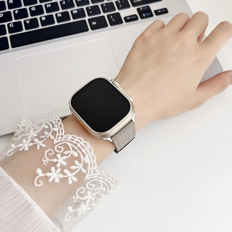 xDfind Black Shark Fine Grain Leather Watch Band, For Apple Watch 38 / 40 / 41 / S10 42mm