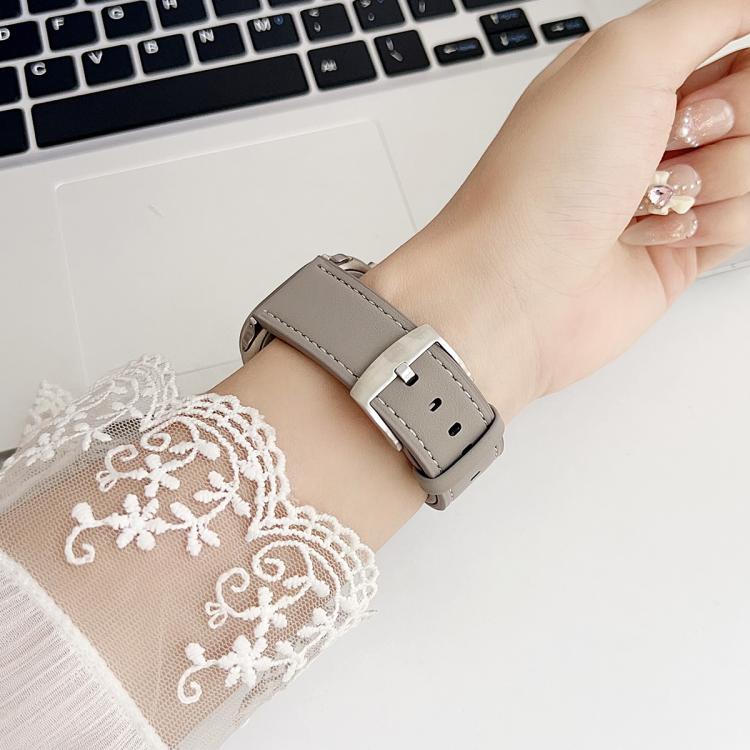xDfind Black Shark Fine Grain Leather Watch Band, For Apple Watch 42 / 44 / 45 / 46 / 49mm