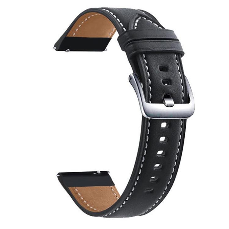 xDfind Flat Head Black Shark Fine Grain Leather Watch Band, 20mm