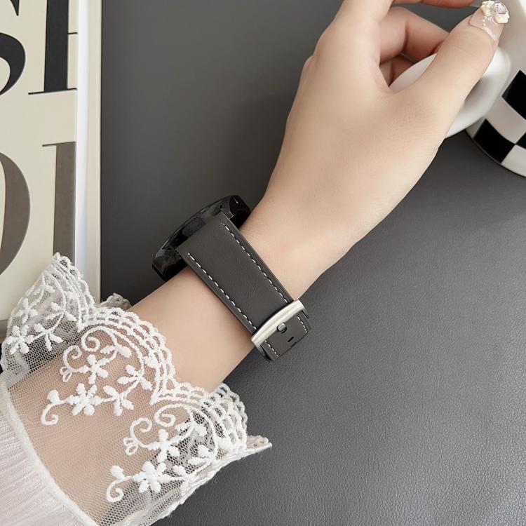 xDfind Flat Head Black Shark Fine Grain Leather Watch Band