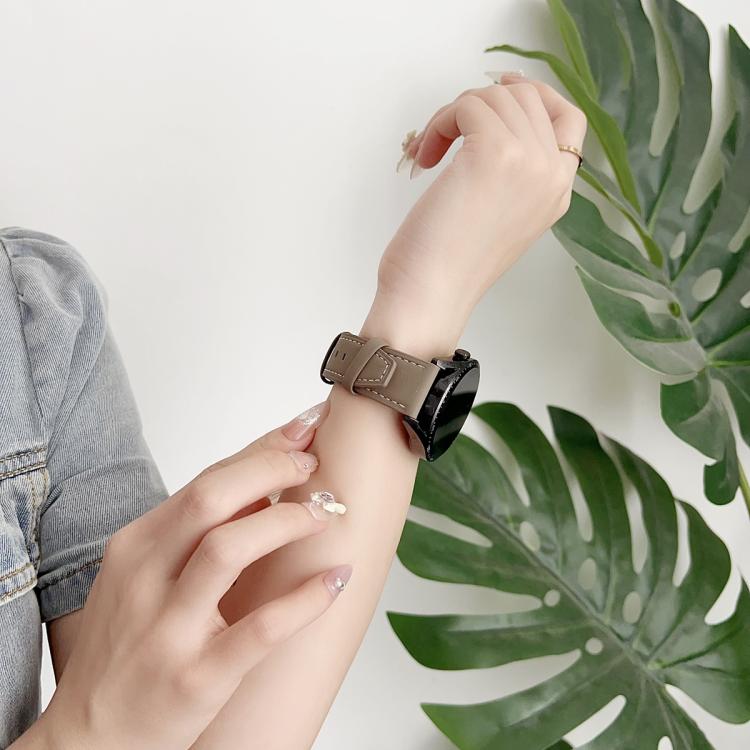 xDfind Flat Head Black Shark Fine Grain Leather Watch Band