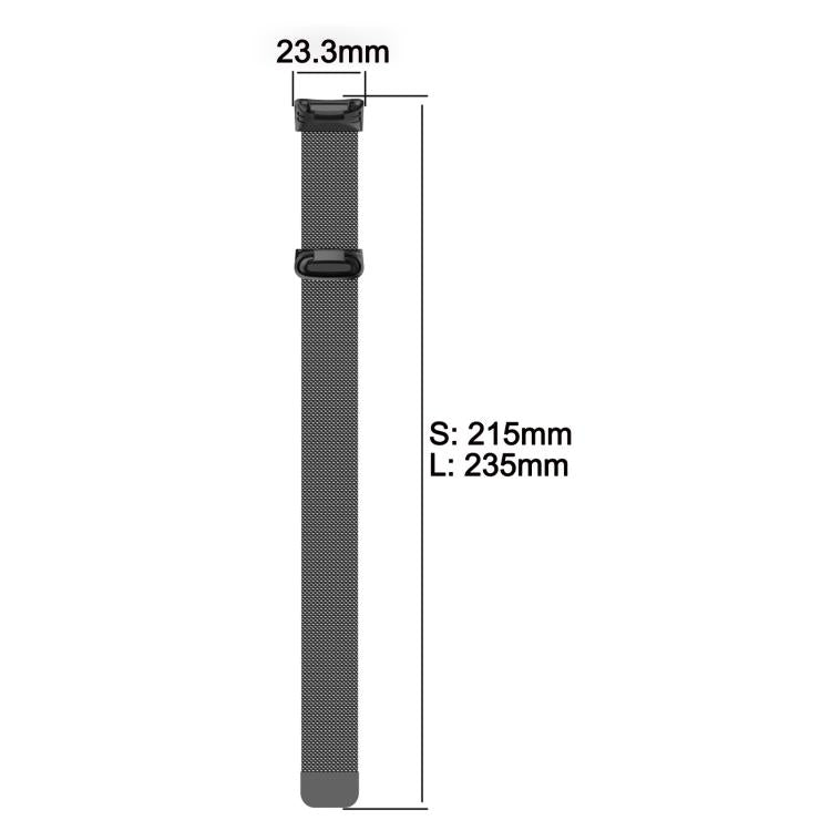 For Fitbit Charge 6 / 5 xDfind Milanese Magnetic Metal Watch Band, S