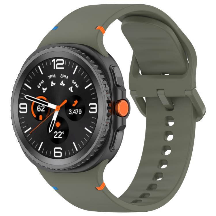 For Samsung Galaxy Watch8 Classic 46mm / Watch8 44mm / 40mm xDfind Stitched Solid Color Silicone Watch Band