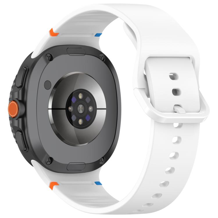 For Samsung Galaxy Watch8 Classic 46mm / Watch8 44mm / 40mm xDfind Stitched Solid Color Silicone Watch Band, 22mm