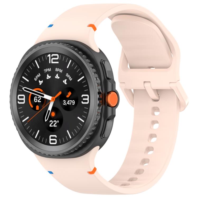 For Samsung Galaxy Watch8 Classic 46mm / Watch8 44mm / 40mm xDfind Stitched Solid Color Silicone Watch Band, 22mm