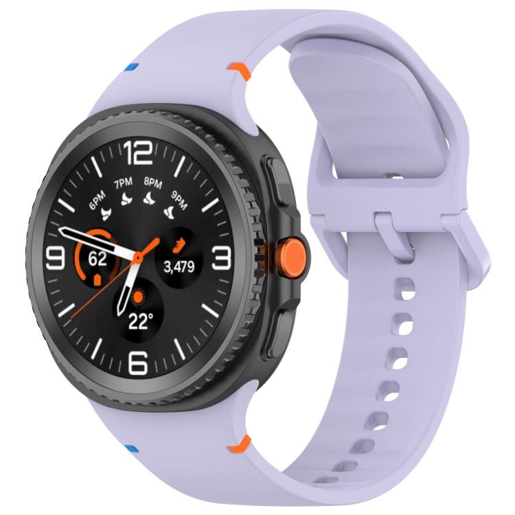 For Samsung Galaxy Watch8 Classic 46mm / Watch8 44mm / 40mm xDfind Stitched Solid Color Silicone Watch Band, 22mm