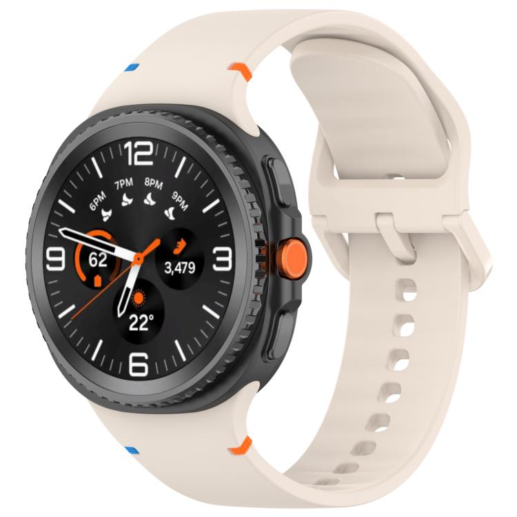For Samsung Galaxy Watch8 Classic 46mm / Watch8 44mm / 40mm xDfind Stitched Solid Color Silicone Watch Band, 22mm