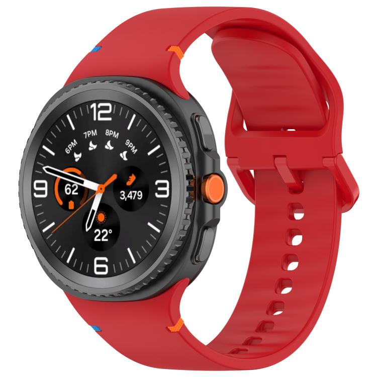 For Samsung Galaxy Watch8 Classic 46mm / Watch8 44mm / 40mm xDfind Stitched Solid Color Silicone Watch Band, 22mm