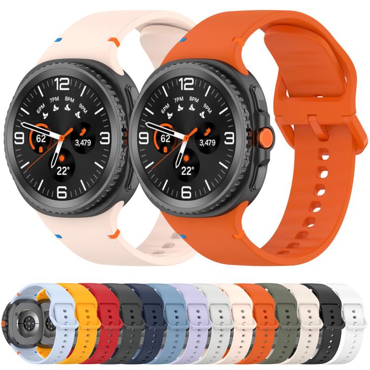 For Samsung Galaxy Watch8 Classic 46mm / Watch8 44mm / 40mm xDfind Stitched Solid Color Silicone Watch Band, 22mm